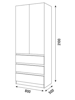 ПАРУС Шкаф 2-х ств. 800 в Нягани - nyagan.mebel24.online | фото 3