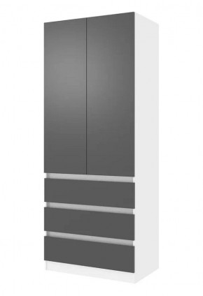 ПАРУС Шкаф 2-х ств. 800 (белый/графит) в Нягани - nyagan.mebel24.online | фото