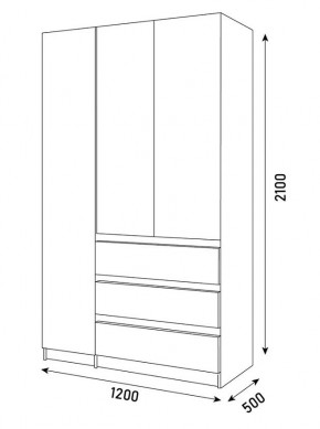 ПАРУС Шкаф 3-х ств. 1200 в Нягани - nyagan.mebel24.online | фото 3