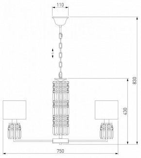 Подвесная люстра Eurosvet Zaffiro 10099/8 хром/прозрачный хрусталь Strotskis (новый абажур) в Нягани - nyagan.mebel24.online | фото 5