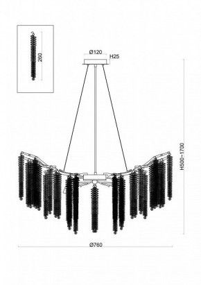 Подвесная люстра Freya Mineral FR1010PL-10G в Нягани - nyagan.mebel24.online | фото 2