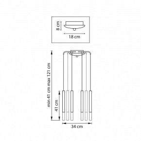 Подвесная люстра Lightstar Tubo L8T747143 в Нягани - nyagan.mebel24.online | фото 3