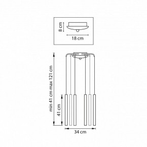 Подвесная люстра Lightstar Tubo L8T747243 в Нягани - nyagan.mebel24.online | фото 3