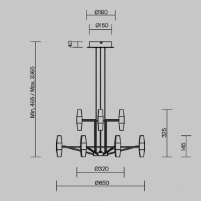 Подвесная люстра Maytoni Arana MOD401PL-L72BS3K в Нягани - nyagan.mebel24.online | фото 5