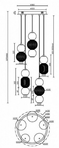 Подвесная люстра Maytoni Drop MOD273PL-L80CH3K в Нягани - nyagan.mebel24.online | фото 3