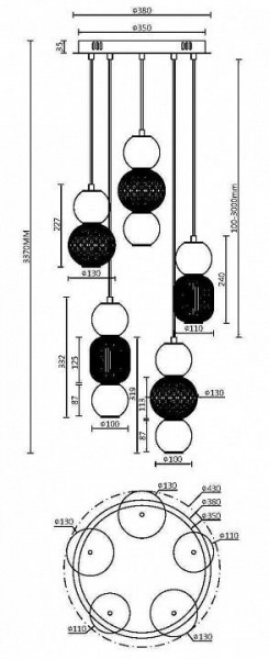 Подвесная люстра Maytoni Drop MOD273PL-L80G3K в Нягани - nyagan.mebel24.online | фото 2