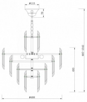Подвесная люстра Maytoni Flare DIA200PL-06G в Нягани - nyagan.mebel24.online | фото 7