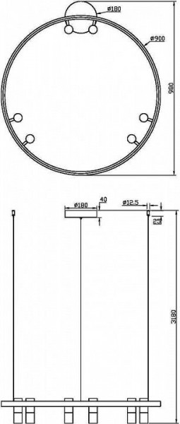 Подвесная люстра Maytoni Halo MOD102PL-L42BK в Нягани - nyagan.mebel24.online | фото 4