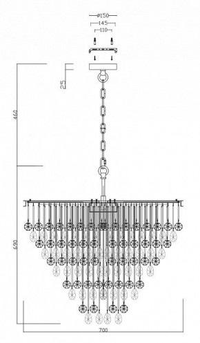 Подвесная люстра Maytoni Linn MOD091PL-09CH в Нягани - nyagan.mebel24.online | фото 3