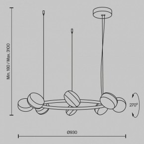 Подвесная люстра Maytoni Mind MOD299PL-L80BC3K в Нягани - nyagan.mebel24.online | фото 4