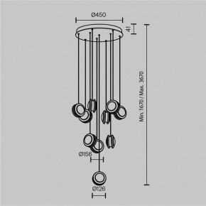Подвесная люстра Maytoni Pharao MOD361PL-L41BS3K в Нягани - nyagan.mebel24.online | фото 4