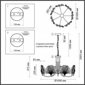 Подвесная люстра Odeon Light Ventaglio 4870/7 в Нягани - nyagan.mebel24.online | фото 6