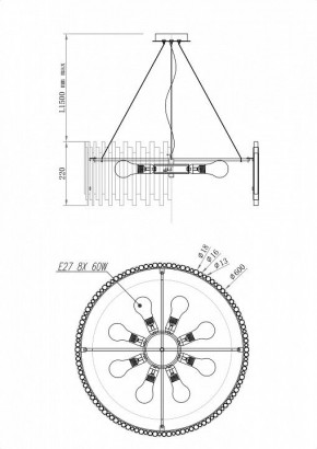 Подвесной светильник Maytoni Coliseo MOD135PL-08BS в Нягани - nyagan.mebel24.online | фото 5