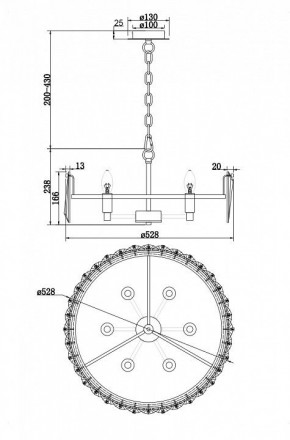 Подвесной светильник Maytoni Puntes MOD043PL-06G в Нягани - nyagan.mebel24.online | фото 4