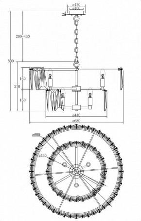 Подвесной светильник Maytoni Puntes MOD043PL-12CH в Нягани - nyagan.mebel24.online | фото 3