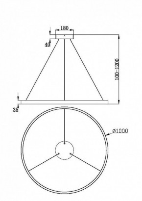 Подвесной светильник Maytoni Rim MOD058PL-L54BSK в Нягани - nyagan.mebel24.online | фото 3