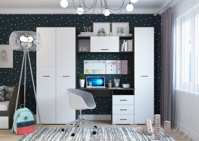 Полка 1200 НЕНСИ (Венге/Белый глянец) в Нягани - nyagan.mebel24.online | фото 2