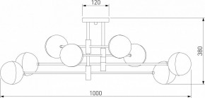 Потолочная люстра Eurosvet Nuvola 70129/8 латунь в Нягани - nyagan.mebel24.online | фото 3