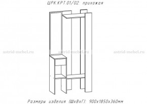 КРИТ-1 Прихожая (Делано светлый) в Нягани - nyagan.mebel24.online | фото 2