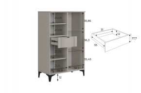 РИЧ Комод 2 со стеклом в Нягани - nyagan.mebel24.online | фото 3