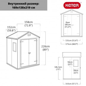 Сарай Манор 6x5DD (Manor 6x5DD) cерый/белый в Нягани - nyagan.mebel24.online | фото 3