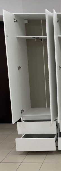 Шкаф 2-ств. с 2 ящиками и вешалкой "Бьянко" в Нягани - nyagan.mebel24.online | фото 2