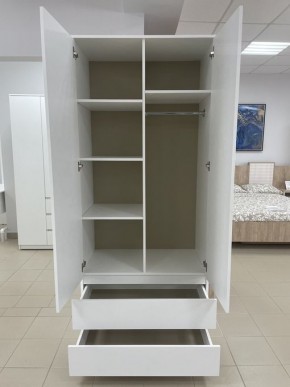 Шкаф 2-ств. с 2 ящиками "Бьянко" в Нягани - nyagan.mebel24.online | фото 2
