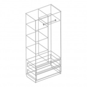Шкаф 2-ств. с 2 ящиками "Бьянко" в Нягани - nyagan.mebel24.online | фото 5