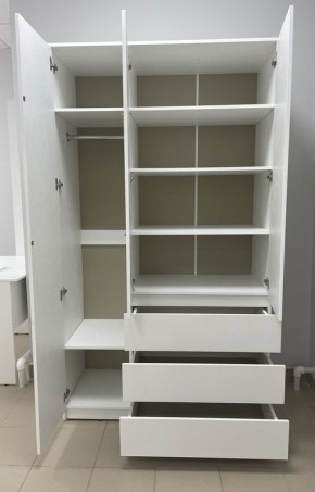Шкаф 3-ств. с 3 ящиками "Бьянко" в Нягани - nyagan.mebel24.online | фото 2