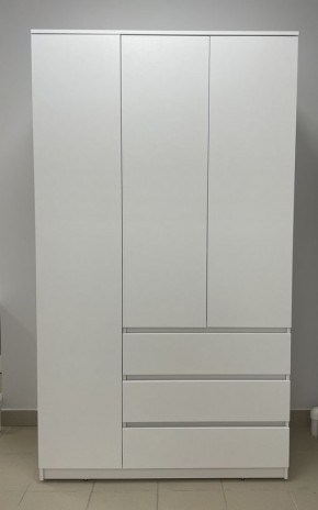 Шкаф 3-ств. с 3 ящиками "Бьянко" в Нягани - nyagan.mebel24.online | фото 3