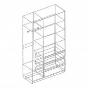 Шкаф 3-ств. с 3 ящиками "Бьянко" в Нягани - nyagan.mebel24.online | фото 5