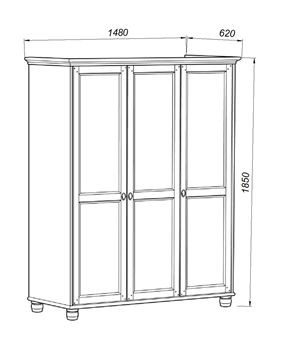 Шкаф 30 Вествик трёхдверный, массив сосны, цвет белый в Нягани - nyagan.mebel24.online | фото 2