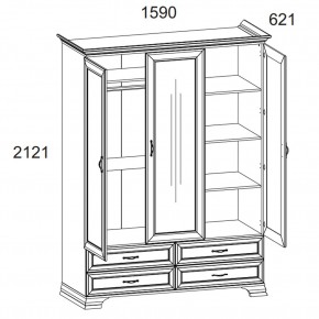 Шкаф 3D4S Z, TIFFANY, цвет вудлайн кремовый в Нягани - nyagan.mebel24.online | фото 1