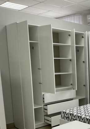Шкаф 4-ств. с 3 ящиками "Бьянко" в Нягани - nyagan.mebel24.online | фото 2