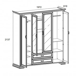 Шкаф 4D2S Z , MONAKO, цвет Сосна винтаж в Нягани - nyagan.mebel24.online | фото 1