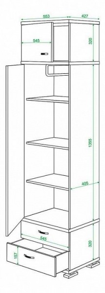 Шкаф платяной Домино КС-10 в Нягани - nyagan.mebel24.online | фото 3