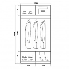 Шкаф-купе ХИТ 23-4-12/2-55 (420) в Нягани - nyagan.mebel24.online | фото 2