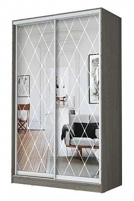 Шкаф-купе ХИТ 24-4-12/2-66 РОМБ БОЛЬШОЙ в Нягани - nyagan.mebel24.online | фото