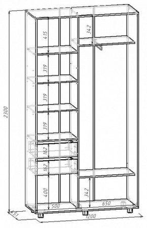 Шкаф-купе Удачный 1200x450x2300 в Нягани - nyagan.mebel24.online | фото 3