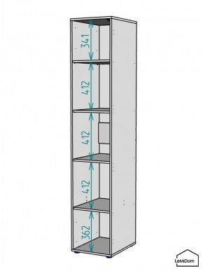 Шкаф Linnea MHR-1-2 2050х400х510 (Белый-М 11.1.2) в Нягани - nyagan.mebel24.online | фото 3