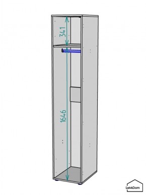 Шкаф Linnea MHR-1 2050х400х510 (Графит-М 11.1.25) в Нягани - nyagan.mebel24.online | фото 3