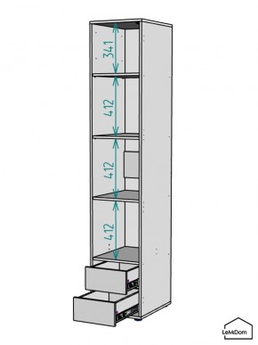 Шкаф Linnea MHR-1-4 2050х400х510 (Графит-М 11.1.25) в Нягани - nyagan.mebel24.online | фото 3