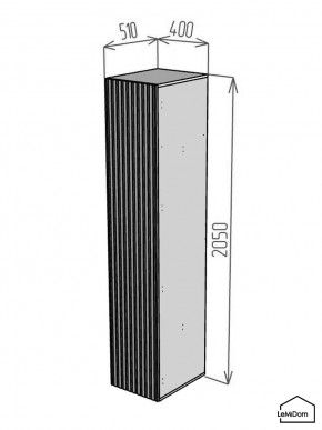 Шкаф Linnea MHR-1PO-3 2050х400х510 (Белый-М 11.1.2) в Нягани - nyagan.mebel24.online | фото 2