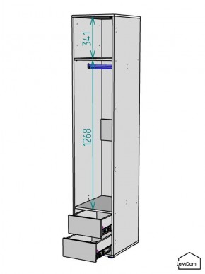 Шкаф Linnea MHR-1PO-3 2050х400х510 (Белый-М 11.1.2) в Нягани - nyagan.mebel24.online | фото 3