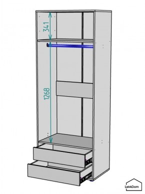 Шкаф Linnea MHR-2-3 2050х800х510 (Графит-М 11.1.25) в Нягани - nyagan.mebel24.online | фото 3