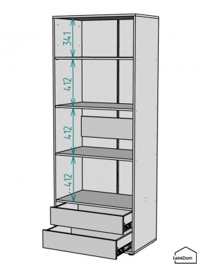 Шкаф Linnea MHR-2-4 2050х800х510 (Графит-М 11.1.25) в Нягани - nyagan.mebel24.online | фото 3