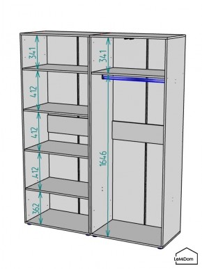Шкаф Linnea MHR-4PO-1 2050х1600х510 (Белый-М 11.1.2) в Нягани - nyagan.mebel24.online | фото 3