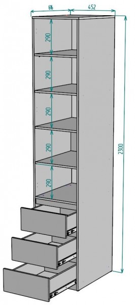 Шкаф Мальта H161 в Нягани - nyagan.mebel24.online | фото 2