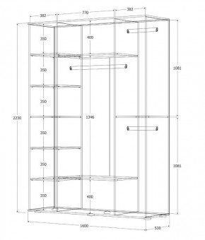 Шкаф Норден 1600 (Дуб Крафт Белый) в Нягани - nyagan.mebel24.online | фото 3