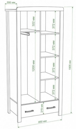 Шкаф платяной Бартоло Ш2Д в Нягани - nyagan.mebel24.online | фото 2